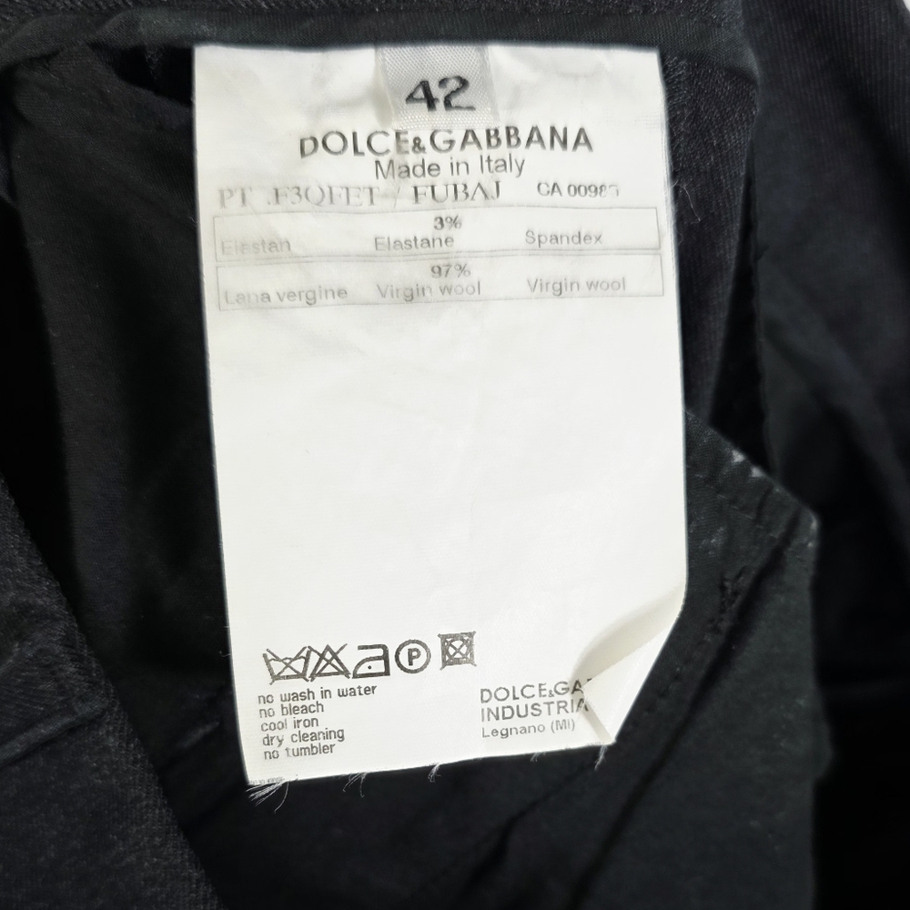 Dolce & Gabbana Virgin Wool Dark Grey Career Wear Dress Pants Women's Size 42 - Picture 9 of 11